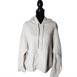 ASOS Women 14 Gray‎ Grey Premium Lounge Cozy Cable Knit Pullover Hoodie Sweater